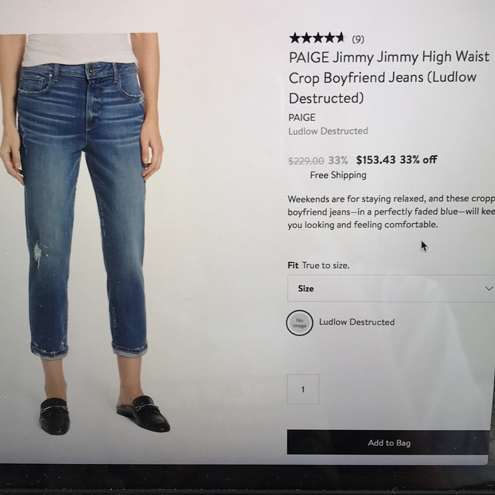 Paige jimmy jimmy high waist crop boyfriend jeans